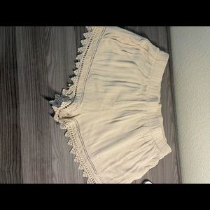 Lace linen shorts